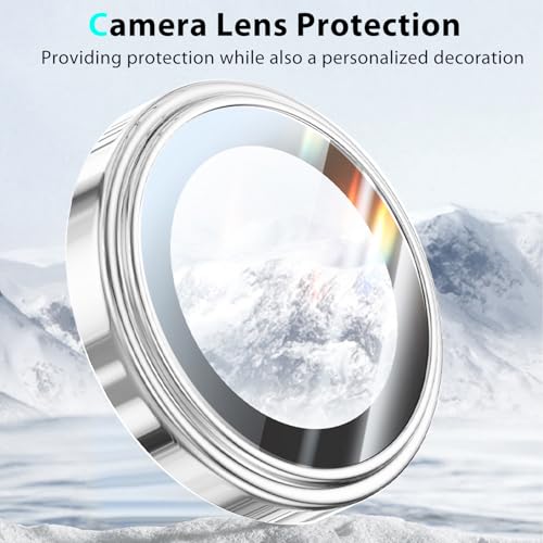 Zeking (2 Set) Camera Lens Protector Compatible with Samsung Galaxy Tab S11 X730/X736, Scratch-Resistant HD Clarity Ultra-Thin 9H Tempered Glass with Aluminum Edging, Individual Metal Lens Cover (Silver) - color: Silver