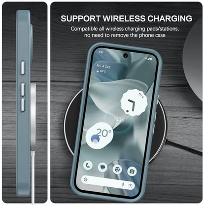 BENTOBEN for Google Pixel 9 Case [Compatible with Magsafe] Translucent Matte Magnetic Pixel 9 Case Slim Thin Shockproof Women Men Girls Boys Protective Phone Cases for Google Pixel 9 6.3", Grey Blue - color: Grey Blue