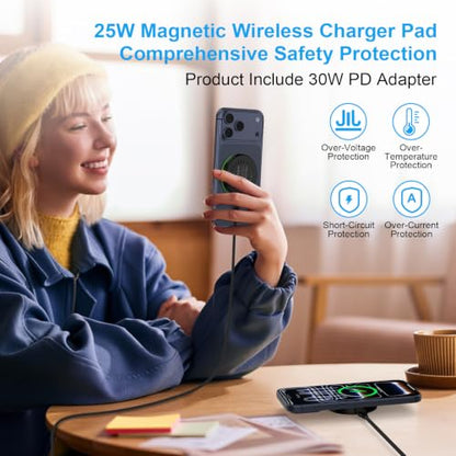 25W Magnetic Charger Wireless Fast Charging Pad for Samsung Galaxy S26Ultra - color: black