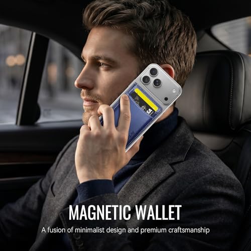 for MagSafe Wallet, Magnetic Phone Wallet RFID Blocking, 6 Cards Holder with Cash Slot,Compatible with Magsafe Phones and Cases for iPhone 17/16/15/14/13/12Pro/Max/Plus - color: Blue
