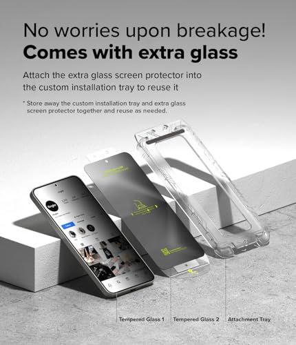 Ringke for Samsung Galaxy S25 / S24 Screen Protector [Easy Slide Privacy] - size: Galaxy S25 / S24