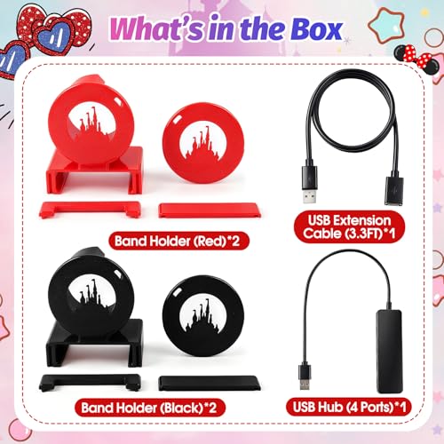 Modular Charging Stand for MagicBand+, Expandable 2-4 Slot Dock - color: 2-Slot Modular Pack