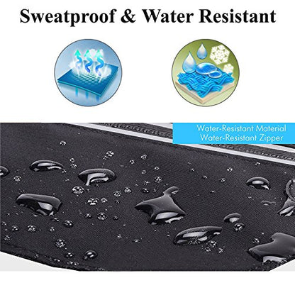 Fanny Packs for Women,Waterproof Fanny Pack for Men,Adjustable Running Belt Waist Pack Slim Expandable Pocket Belt,iPhone Running Holder Cell Phone Elastic Waist Pouch Bag for Galaxy Black - color: 1-Black