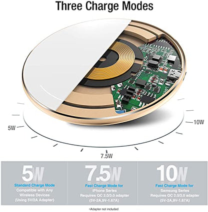 TOZO 2025 W1 New Anti-Slip Wireless Charger 15W Max Fast Wireless Charging Pad Compatible with iPhone 17/16/16 Plus/16 Pro Max /15/14/13/SE Series, Samsung Galaxy S25/S24/S23 Series