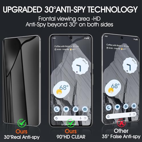 3 Pack TPU Privacy Screen Protector for Google Pixel 6A 6.1" - size: Google Pixel 6A