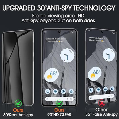 3 Pack TPU Privacy Screen Protector for Google Pixel 6A 6.1" - size: Google Pixel 6A