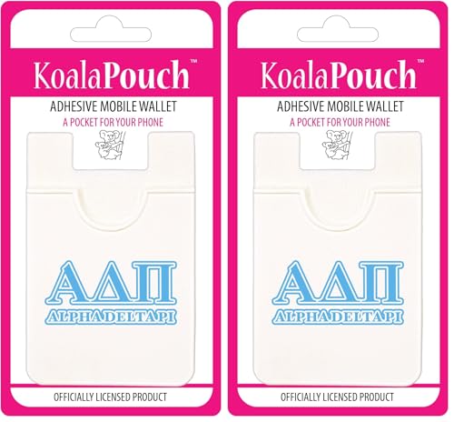 Sorority Shop Alpha Delta Pi - Koala Pouch - Adhesive Cell Phone Wallet with ADP Greek Letter Design (Pack of 2) - size: 2.25"W x 3.25"L (Pack of 2)