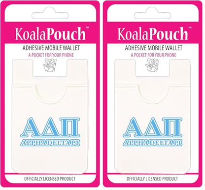 Sorority Shop Alpha Delta Pi - Koala Pouch - Adhesive Cell Phone Wallet with ADP Greek Letter Design (Pack of 2) - size: 2.25"W x 3.25"L (Pack of 2)