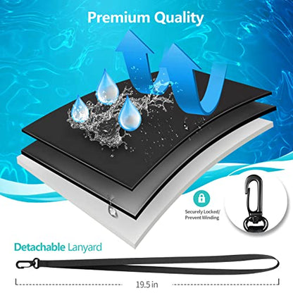 6 Pack 8.5“ Waterproof Cell Phone Pouch - Underwater Dry Bag Case Lanyard - Water Proof Clear Holder Protector for iPhone 17 16 15 Pro Max Plus Samsung Galaxy S25 S24 Ultra Note for Beach Swimming - color: 6 Pack Blue