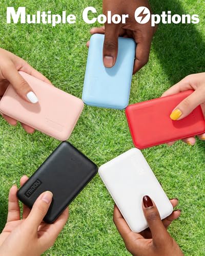 Miady 2-Pack Small Portable Charger 5000mAh Power Bank Travel Battery Pack - color: White+Black