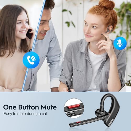 New Bee Bluetooth Headset, Dual Mic Noise Cancelling Bluetooth Earpiece - size: 1 PACK