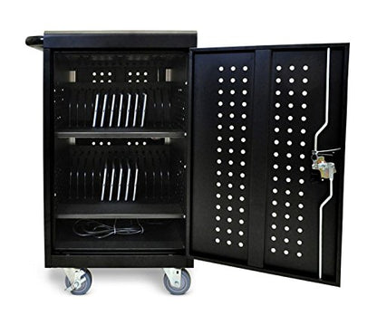 LUXOR LLTM30-B-UPS 30 Tablet/Chromebook Charging Station, Black