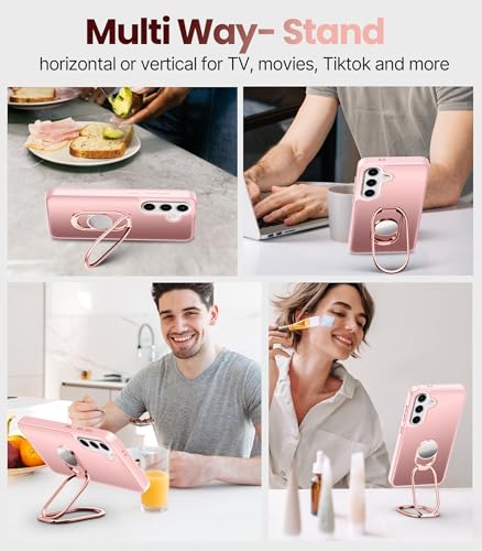 Shields Up for Samsung Galaxy S24 Plus Case with Stand, Galaxy S24 Plus Case with Double Ring Holder [Adjustable & Foldable] Protective Translucent Matte Cover - Frosted Pink - color: Frosted Pink, size: Galaxy S24 Plus