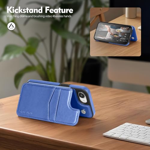 SkyEagle Compatible with MagSafe iPhone 17e / 16e Case Wallet,Purple Blue | Magnetic Clasp,RFID Blocking,PU Leather,Flip Folio Shockproof Phone Cover,with Credit Card Slots & Kickstand for Men & Women - color: Purple Blue