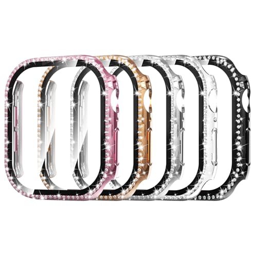 Simpeak 5Pack Bling Screen Protector Case Compatible with Apple Watch 38mm 42mm 40mm 44mm 41mm 45mm 46mm, Screen Case Compatible with iWatch Series 11 10 9 8 7 6 5 4 3 2 1 (42mm(Series10)) - size: 42mm(Series11/10)