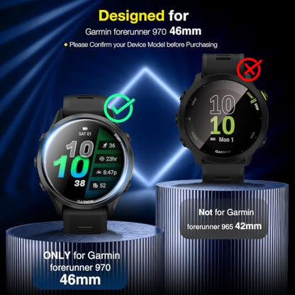 LK 6 Pack for Garmin Forerunner 970 46mm Screen Protector, TPU Film - size: Garmin forerunner 970