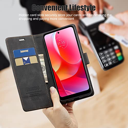 Moto G Power 2022 Wallet Case with [RFID Blocking],Black | Card Holder, Kickstand, Magnetic, Soft Leather Flip Case Wallet for Moto G Power 2022 6.5 Inch - color: Black, size: Moto G Power 2022 6.5 inch