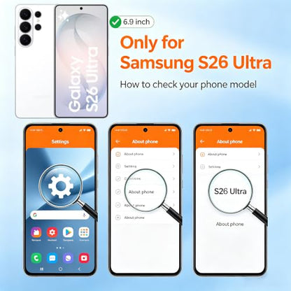 Lunivop for Samsung Galaxy s26 Ultra Case Hard [Compatible with Magsafe Wireless Charging] Yellowing Resistant Magnetic Cover Clear para S 26 Ultra 6.9 '' 5G 2026 Rugged Best Phone Cases Black - color: Black, size: Compatible with Samsung Galaxy S26 Ultra