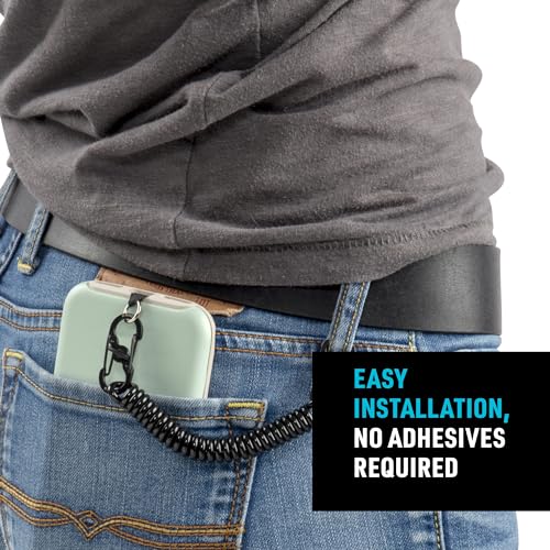 Nite Ize Hitch Phone Anchor & Tether - Durable, Coiled Phone Tether for Everyday & Outdoor Use - Adventure-Proof Design for Drop & Theft Protection - Compatible with Corded & Wireless Charging