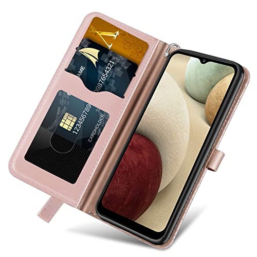 Wallet Case for Samsung Galaxy A13 5G 2021 with Card Holder/Slot,Leather Flip Folio Stand Shell Magnetic Closure Wrist Strap Kickstand Phone Case(Galaxy A13 5G 6.5 inch) Rose Gold - color: Rose gold, size: Samsung Galaxy A13 5G