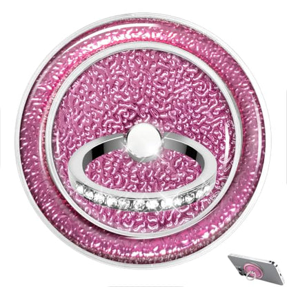 Pink Sparkly Magnetic Ring Grip for MagSafe, Bling Phone Stand - color: Pink