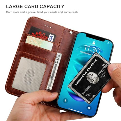 Bocasal for MagSafe Wallet Case Card Holder for iPhone 14, Brown - color: Brown for MagSafe