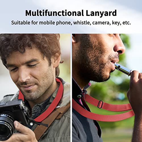 CACOE Phone Lanyard 2 Pcs-1 Pcs Adjustable Neck Strap,1 Pcs Wrist Strap,4 Pads,Universal Crossbody Multifuctional Cell Phone Lanyards Compatible with Most Smartphones(Red) - color: Red