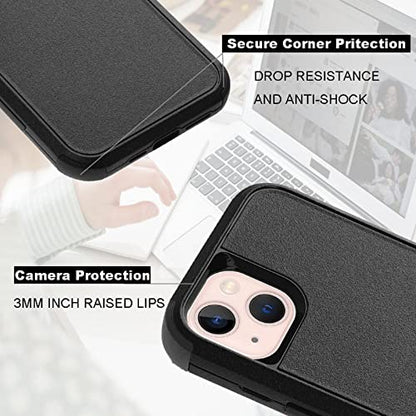 Co-Goldguard for iPhone 13 Case,3 in1 [Shockproof] Heavy Duty Full-Body Protection for iPhone 13 Phone Case, 6.1 inch, Black - color: Black01