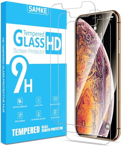 SAMKE Tempered Glass Screen Protector for iPhone XS Max/11 Pro Max, 6.5in - size: iPhone 11Pro Max and iPhone XS Max (6.5-inch)