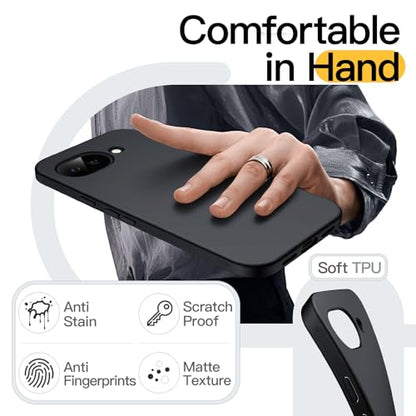 JETech Slim Case for Google Pixel 10a, Anti-Slip, Black | Soft TPU Design, Matte Finish, Shockproof Protection - color: Black