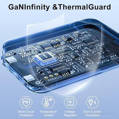 65W Slim USB C Wall Charger - color: Black