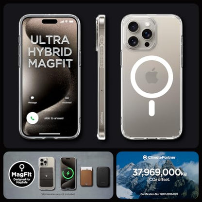 Spigen for iPhone 15 Pro Case, Ultra Hybrid MagFit [Anti-Yellowing] [Compatible with Magsafe] - Clear - color: Clear, size: iPhone 15 Pro