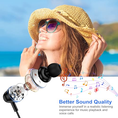 for Samsung Ear Buds Wired Earbuds for Samsung Galaxy S26 Ultra S25 FE Edge - color: Black