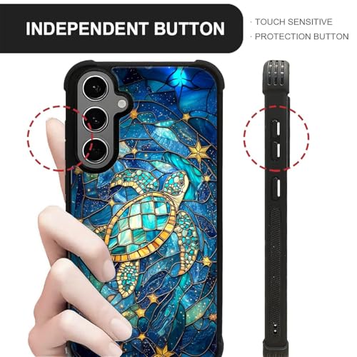 for Samsung Galaxy S24 Plus/S25 Plus Case,Soft Silicone Shockproof Bumper Camera Protection Phone Case-Glass Star Turtle - color: Glass Star Turtle, size: Samsung Galaxy S24 Plus/S25 Plus
