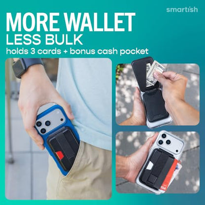 Smartish MagSafe Wallet, Side Hustle Flip, Card Holder, Grip & Stand, Black - color: Black Tie Affair, size: Flip - Grip & Kickstand