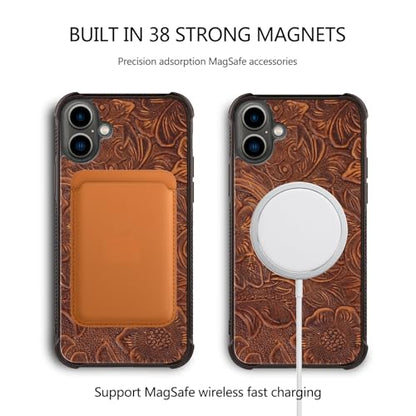 Leather Case Compatible with iPhone15 Plus Wallet 6.7" Dark Brown | Genuine Leather 2in1 Magnetic Detachable Shockproof Kickstand,Flip Folio Cover with Card Slot,Wireless Charging RFID Blocking - color: Dark brown, size: 15 Plus