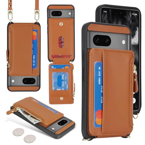 Cavor Compatible with Google Pixel 7 Case Wallet, Brown - color: Brown, size: Google Pixel 7