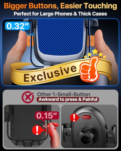 YRU 【2026 Best & Military-Grade】 360° Rotatable Suction Car Phone Holder Mount 【100+LBS Safest Strongest & Patent Certs】 Dashboard Windshield Vent Truck Stand for iPhone 18 17 Pro Max Samsung, Blue - color: Blue