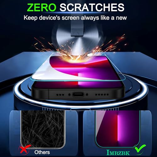 IMBZBK 3+3 Pack for iPhone 13 Pro Screen Protector, 9H+ Tempered Glass - size: iPhone 13 Pro 6.1 inch