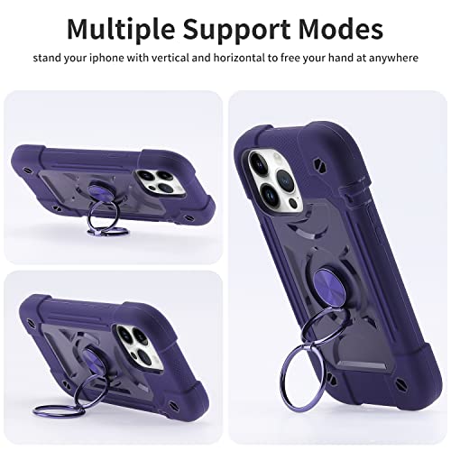MARKILL Compatible with iPhone 13 Pro Max Case 6.7 Inch with Ring Stand, Heavy-Duty Military Grade Shockproof Phone Kids Cover for iPhone 13 Pro Max - color: Deep Purple, size: iPhone 13 Pro Max 6.7"
