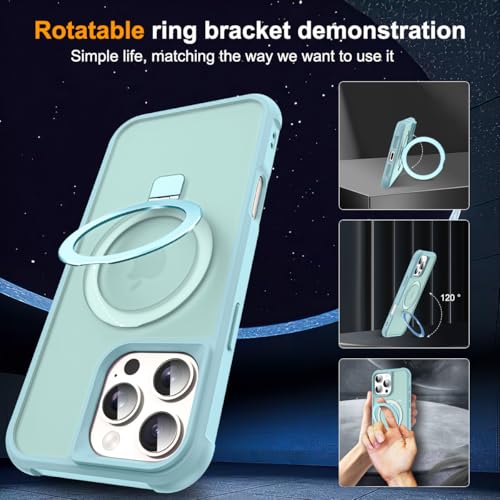SKYLMW Compatible with iPhone 16 Pro Max Case with Stand,Blue | iPhone 16 Pro Max Phone Case 6.9",Magnetic Ring Stand,Compatible with MagSafe,Military-Grade Protection,Great Grip Feeling - color: Blue, size: Iphone 16 Pro Max