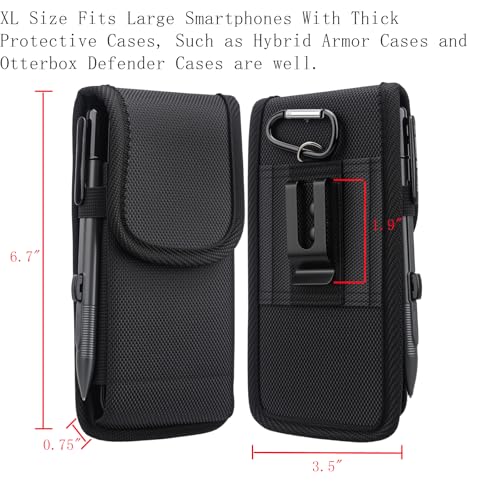 Cell Phone Belt Holder Holster Belt Case Pouch with Card Slot for Men Women - color: Nylon-Card Holder, size: XL