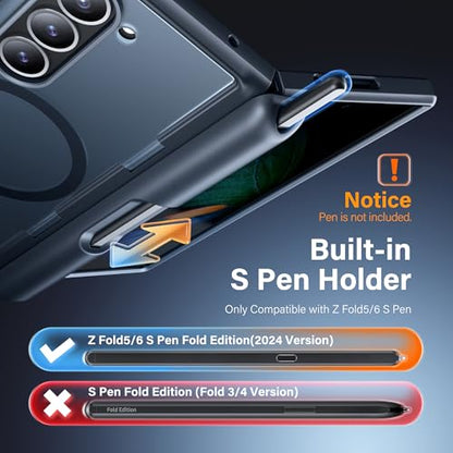 MOBOSI for Z Fold 6 Case with Privacy Screen Protector, Black - color: Black