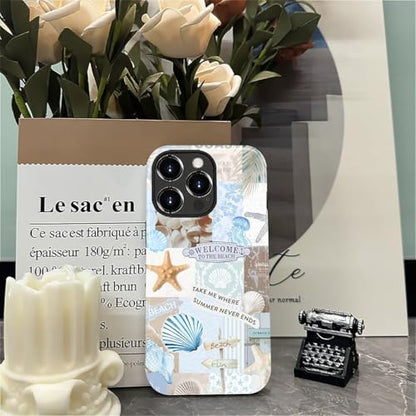 Case Compatible with iPhone 14 Pro Max, Cute Dual Layer Hybrid Phone Cover, Military Grade Drop Protection, Aesthetic Shockproof Phone Case for Women Girls, Boho Beach Summer Collage - color: Boho Beach Summer Collage, size: Iphone 14 Pro Max