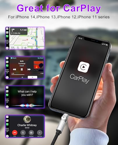 90 Degree iPhone Charger USB C Lightning Cable with 180° Rotating Head - 6.6FT Right Angle Lightning Cable Swivel Charger with MFi, 3A Fast Charging, Data Sync, Apple Carplay for iPhone14 13 12 11 X