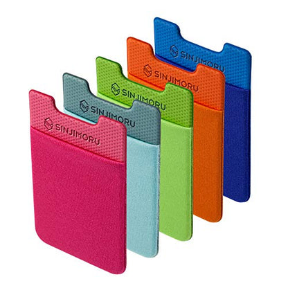 Sinjimoru Cell Phone Wallet Stick on, Adhesive Card Holder, Black 3 Pack - color: 3Pack Black