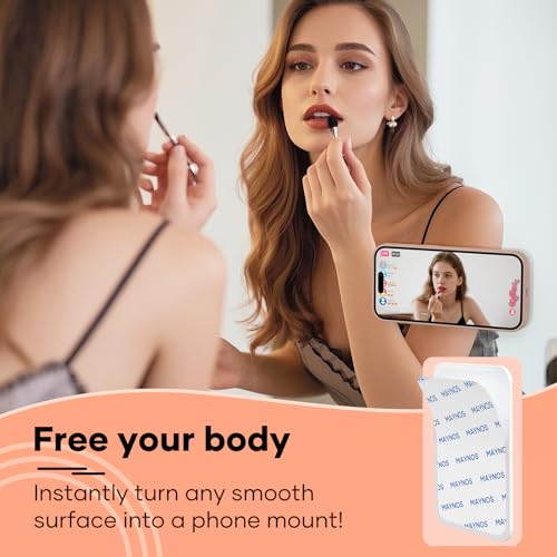 4Pcs Silicone Phone Sticky Grip, Suction Phone Case Mount for iPhone and Android, Hands-Free Sticky Cell Phone Grip, Mobile Fidget Mirror Holder for Selfies and Videos - color: Black, White, Translucent, Light Pink