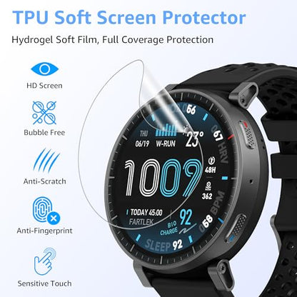8 Pack Screen Protector for Amazfit Active Max, Soft TPU Self-Healing Bubble Free Anti-Scratch HD Clear Touch Sensitive Protective Film Compatible with Amazfit Active Max - size: For Active Max