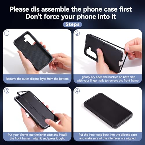 DUEDUE for Samsung Galaxy S25 FE Case with Belt Clip Holster Shockproof 3-Layer Heavy Duty Kickstand Cover Full Body Protective Rugged Phone Case for Samsung S25 FE 5G 6.7", Black - size: for Samsung S25 FE 5G 6.7"
