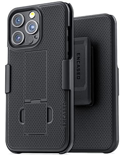 Encased DuraClip Designed for iPhone 13 PRO MAX Belt Clip Case (2021) Slim Phone Cover with Holster (Black) - size: iPhone 13 Pro Max